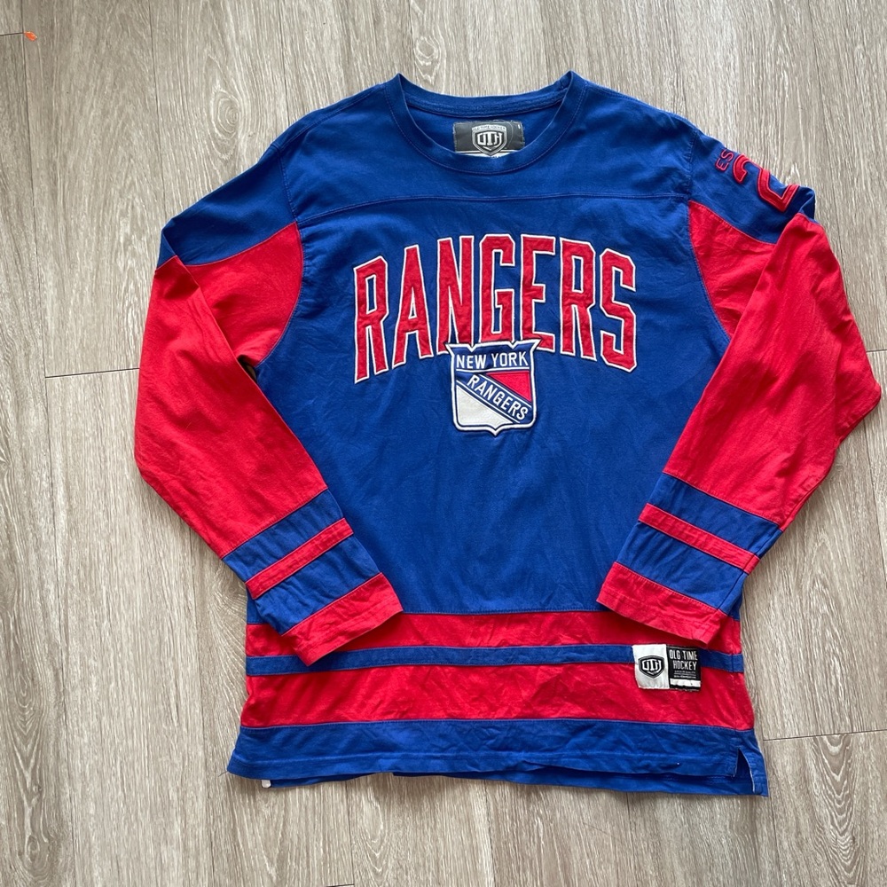 New York Rangers Embroidered logo Long Sleeve Shirt